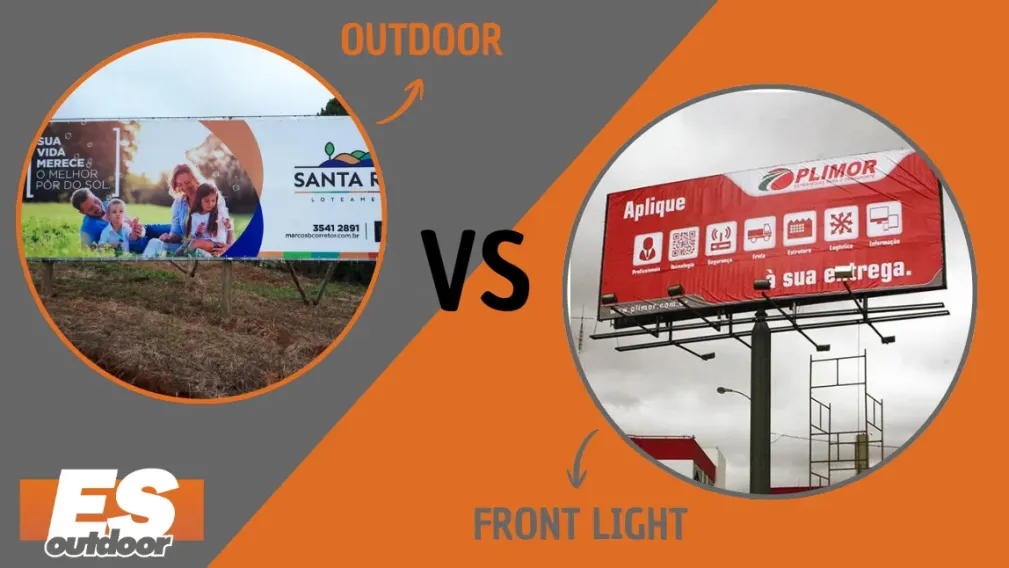 Diferen&ccedil;a entre outdoor tradicional e front light